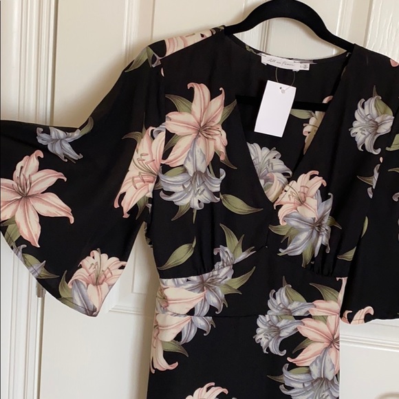 All in Favor Black Floral Dress - Picture 5 of 6